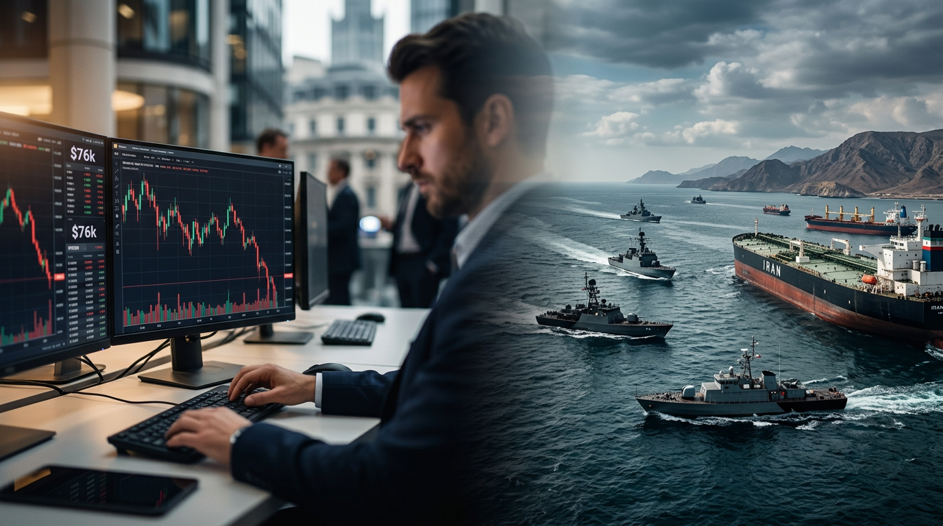 Bitcoin Dips to $76k as Iran Re-Closes Hormuz Strait