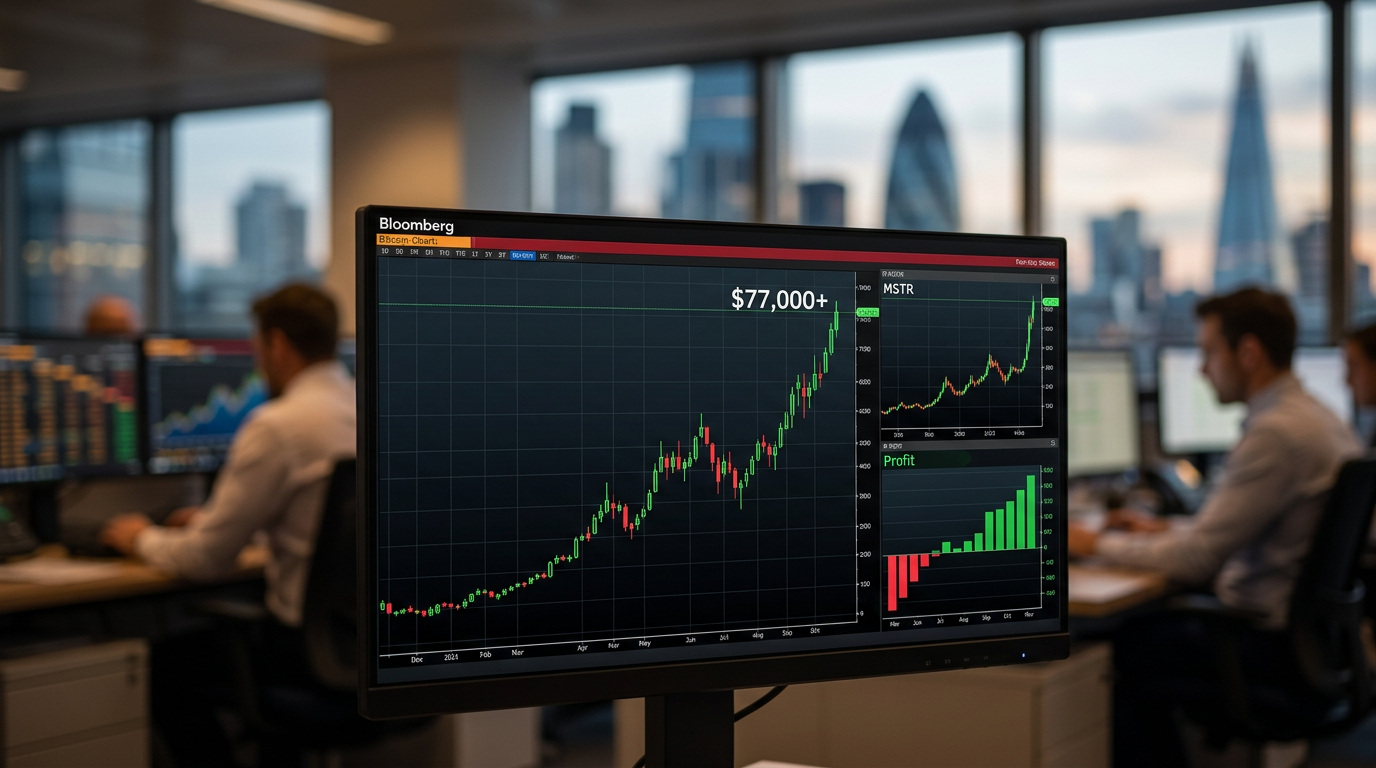 Bitcoin Surges Past $77k, MicroStrategy Holdings in Profit