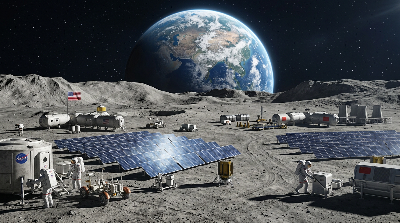 NASA & China Race for Moon Base: Solar & Nuclear Power