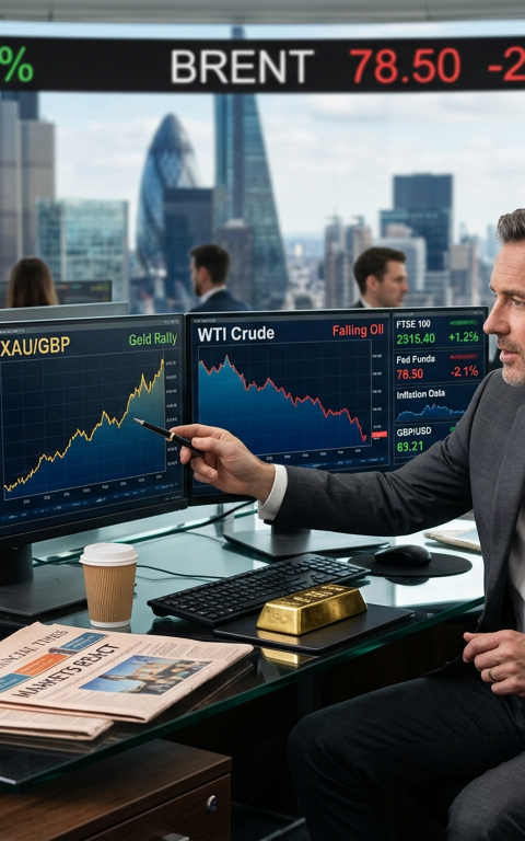 Gold Rally Boosted by Falling Oil Prices: UK Market View